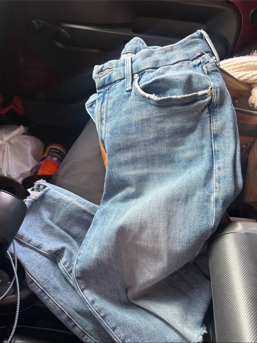 MOTHER Light Blue Denim Ankle Stepy Jeans